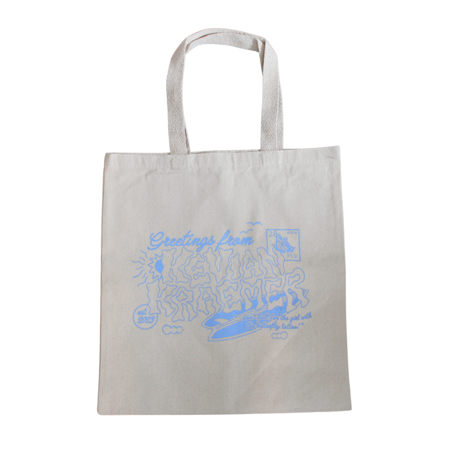 “greetings from” tote bag